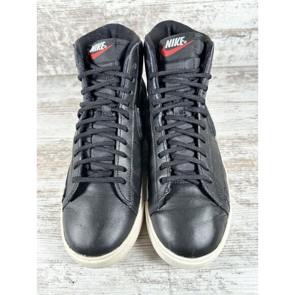 Women's Nike Blazer Mid Rebel Black/Cheetah Print Leather Sneakers Sz 6.5 - Picture 4 of 10